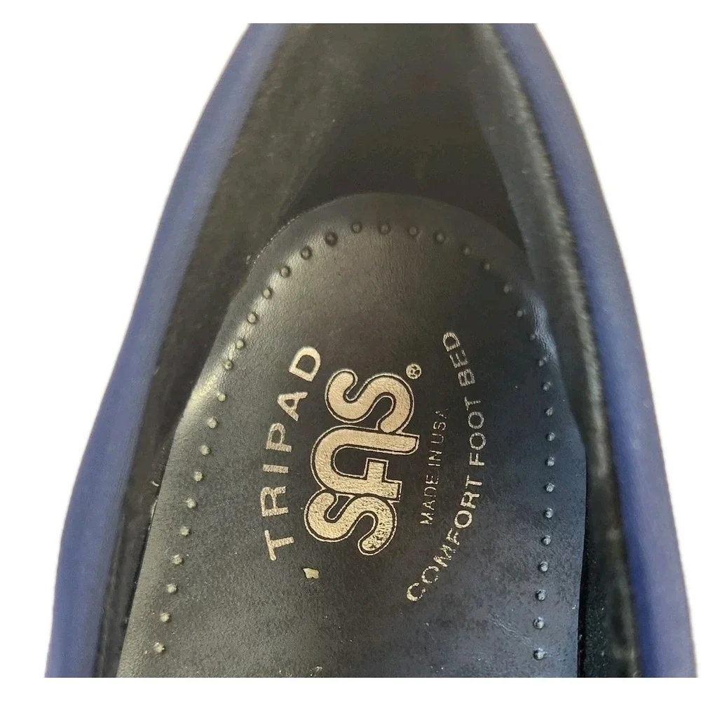 SAS Womans Tripad Comfort Wedge Loafer Blue Microfiber‎ Slip On Shoe Size 9.5 N
